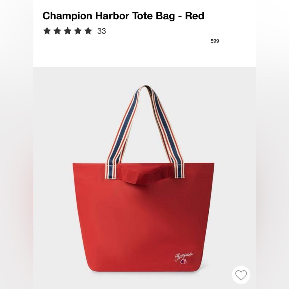 *new* Champion Red Harbor Tote with Striped Handles